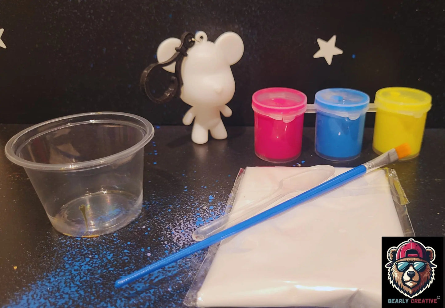 Bearly  Nøkkelring Bjørn  maling 6,5 og 8 cm BEARLY CREATIVE