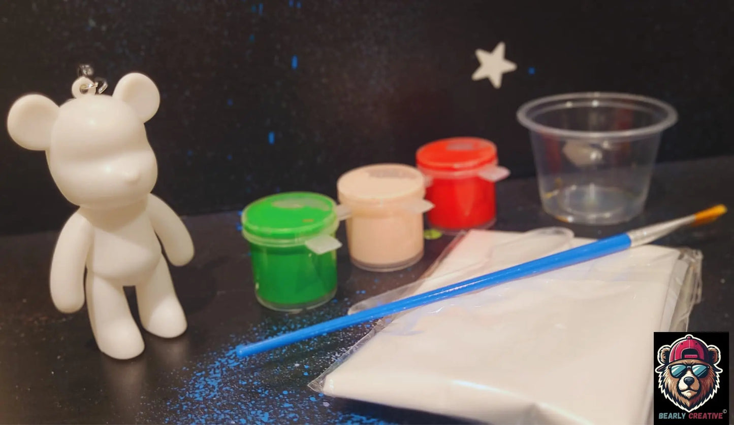 Bearly  Nøkkelring Bjørn  maling 6,5 og 8 cm BEARLY CREATIVE