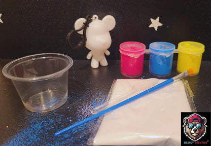 Bearly  Nøkkelring Bjørn  maling 6,5 og 8 cm BEARLY CREATIVE