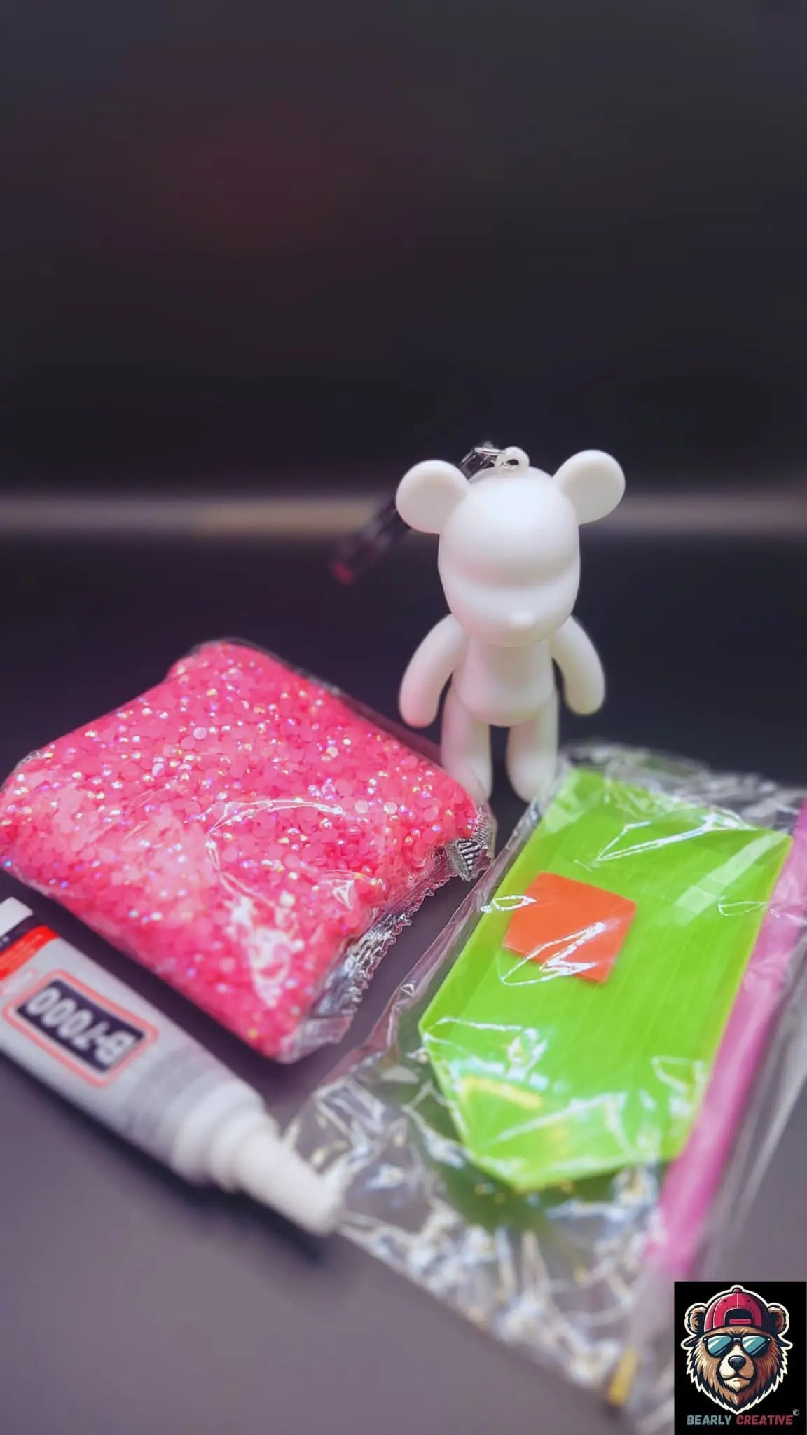 Bearly Bjørn Nøkkelring DIY KIT  Diamond painting 6.5 cm BEARLY CREATIVE